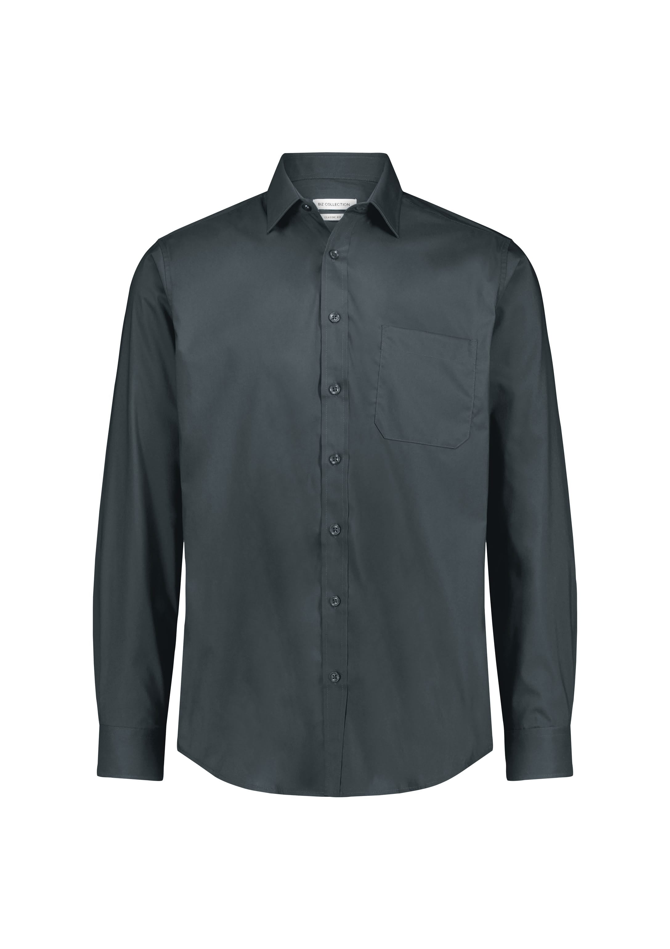 Biz Collection Men’s Fitzroy Classic Fit Long Sleeve Shirt S624M Slate / XS